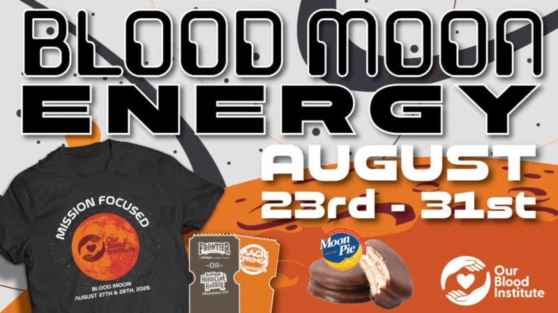 Our Blood Institute holding Blood Moon themed promotion for donors
