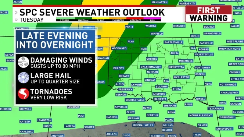 Few storms late Tuesday night