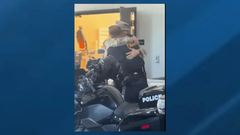 Watch: OKC police officer surprises father after military deployment