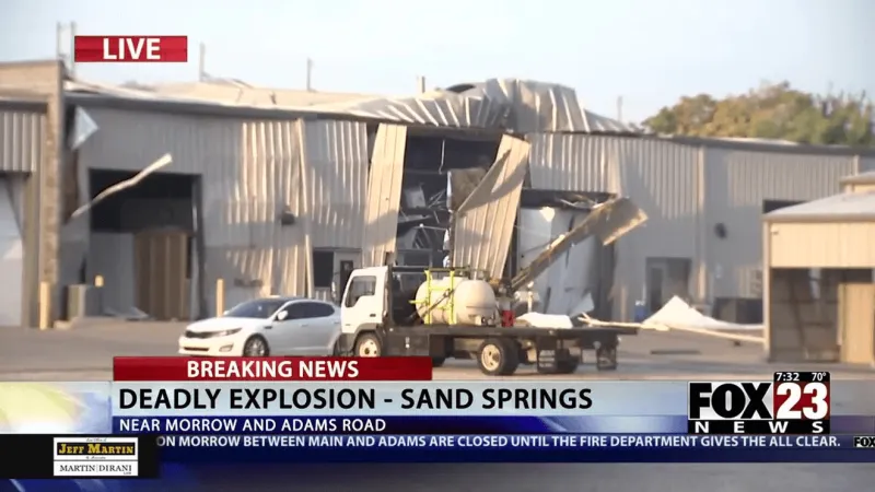One dead, another injured after massive explosion at Sand Springs business complex