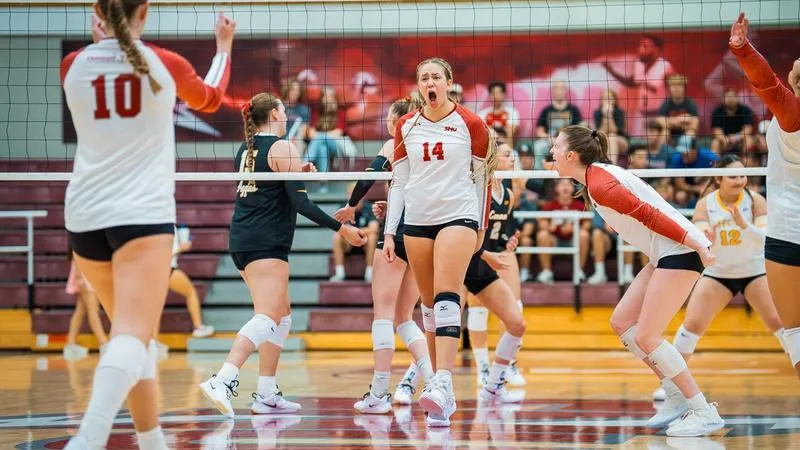 Crimson Storm Sweep TWU in Game 1 at Denton Volleyfest