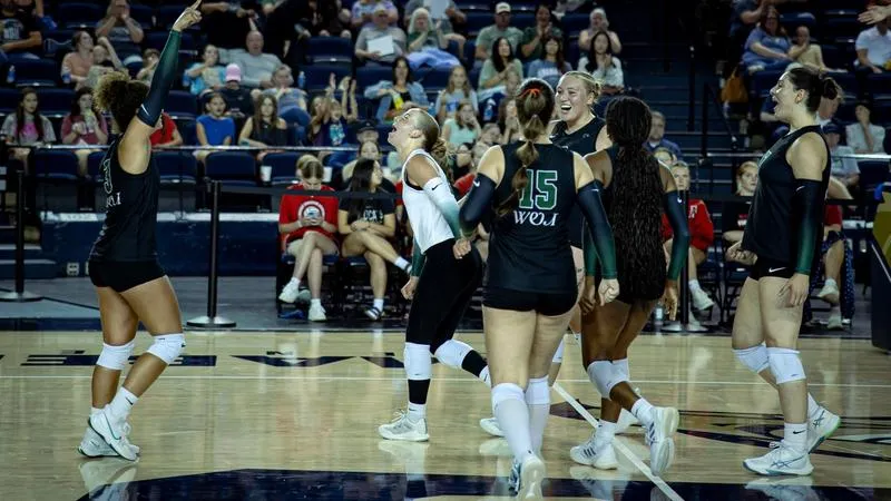 RiverHawks Battle Quincy in Four-Set Setback