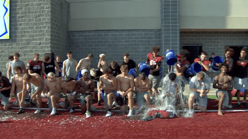 Owasso football team participates in ALS Ice Bucket Challenge to support former graduate
