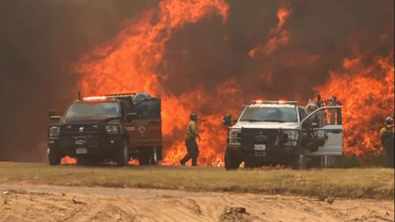 Evacuation order issued in Caddo County as wildfire burns out of control