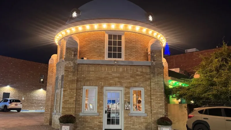 Historic Blue Dome building lights up for the first time in decades for Tulsa's 918 Day