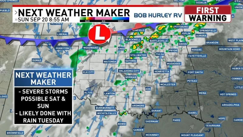 Multiple rounds of severe storms likely for Oklahoma this weekend