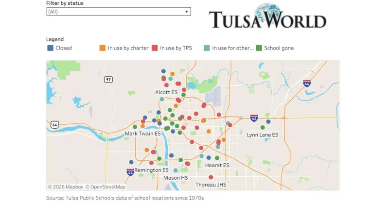 Interactive graphic: Closed, repurposed Tulsa Public Schools sites over the years