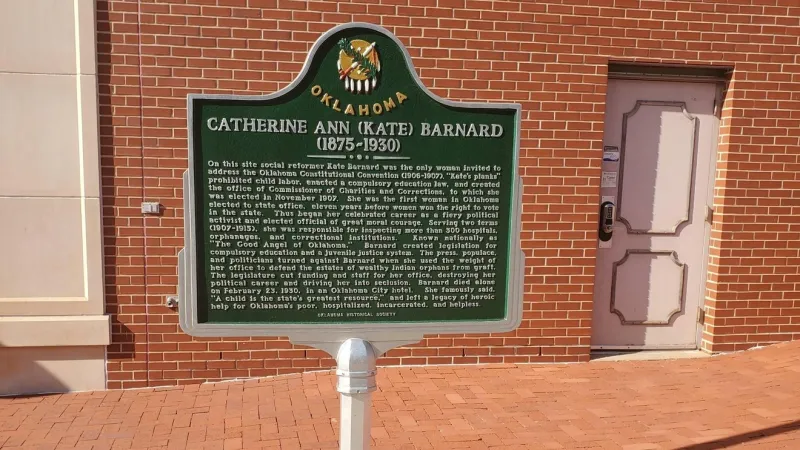 Oklahoma Historical Society to dedicate Kate Barnard historical marker at Guthrie ceremony