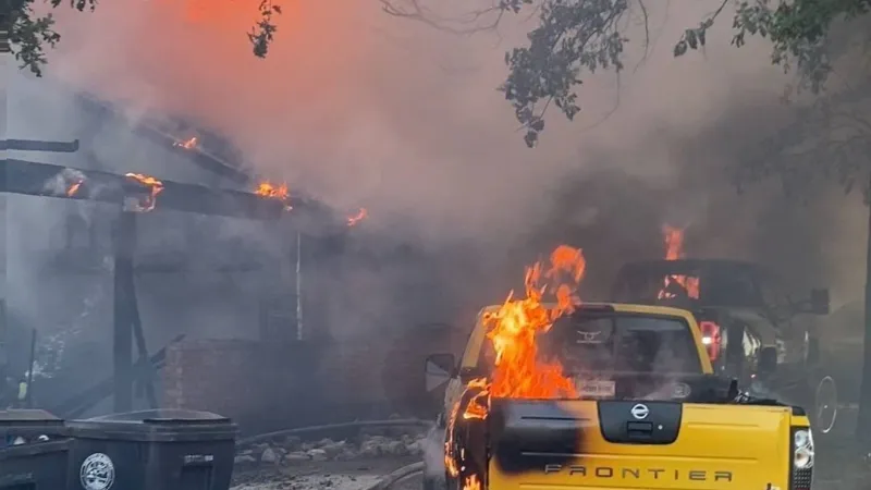 Bethany crews work to assess damage after house fire