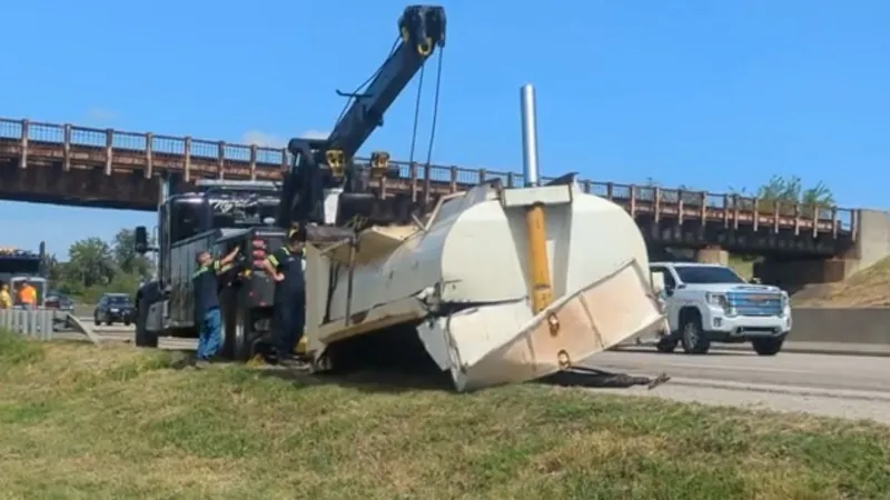 Truck driver injured after vehicle hits overpass on U.S. 169