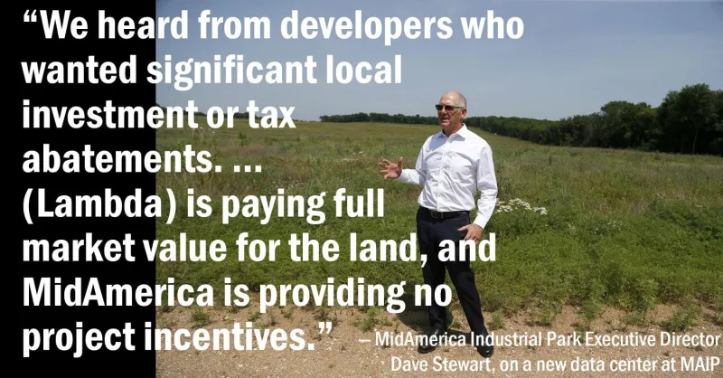 Data center planned for MidAmerica Industrial Park getting no financial incentives