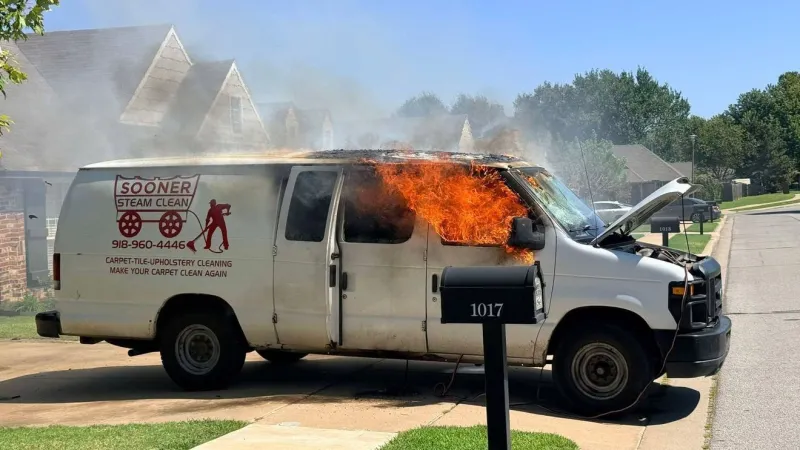 Sooner Steam Clean owner works to rebuild after van catches fire