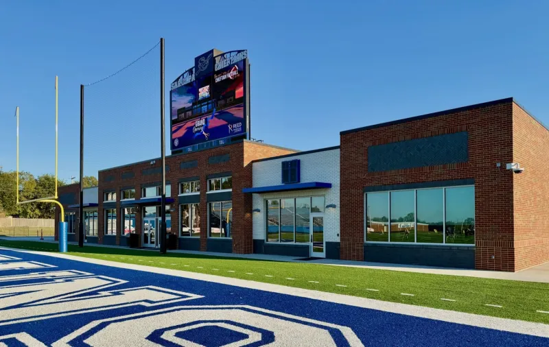 Chieftain End Zone building is a combination of old and new