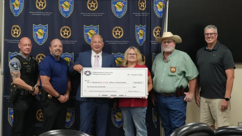 OBN presents check to Oklahoma D.A.R.E. Officer's Association