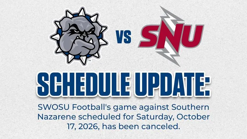 SWOSU Football Game against Southern Nazarene Canceled