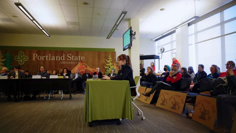 Portland State University shows city its plans, if council backs new performing arts center