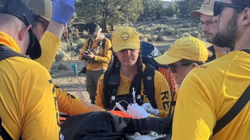 Search crews hike in to rescue sick hiker in Badlands area of Flat Iron Rock Trailhead