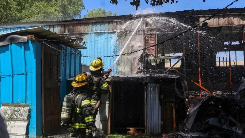 Fire damages home and vehicle at Stanfield mobile home park, no injuries reported