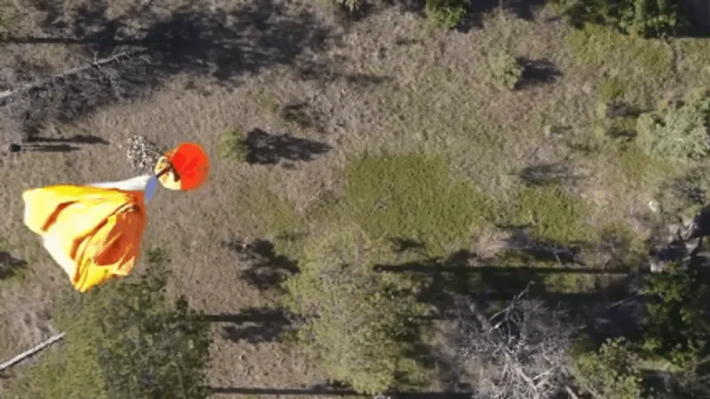 Caught on camera: drone drops supplies to lost hikers near Bear Mountain