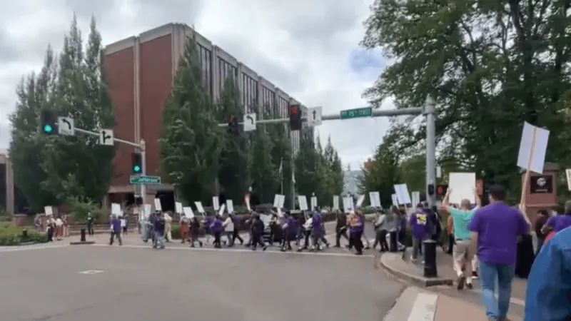 SEIU 503 rally targets proposed four-year wage freeze at universities