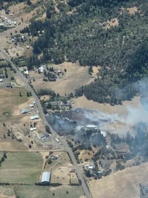DFPA CREWS MOPPING UP NORTH SIDE FIRE NEAR SUTHERLIN
