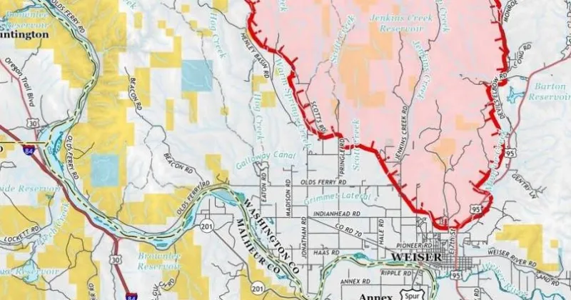 Evacuations ordered north of Weiser as Tartar Fire makes 80,000-acre run