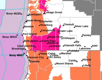 HEAT ADVISORY TUESDAY MORNING THROUGH WEDNESDAY NIGHT IN UMPQUA VALLEY