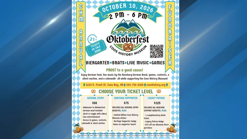 Tickets on sale for Coos History Museum Oktoberfest fundraiser Oct. 10, 2026