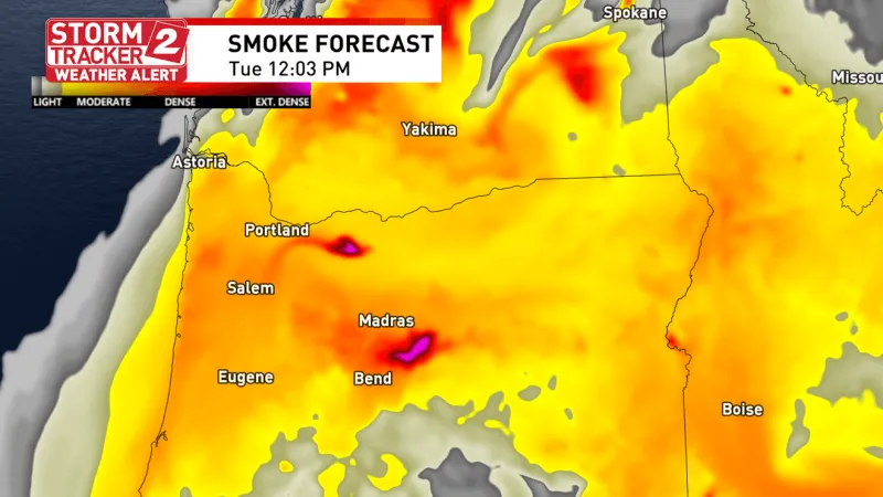 Wildfire smoke and heat advisory blanket Willamette Valley through Wednesday