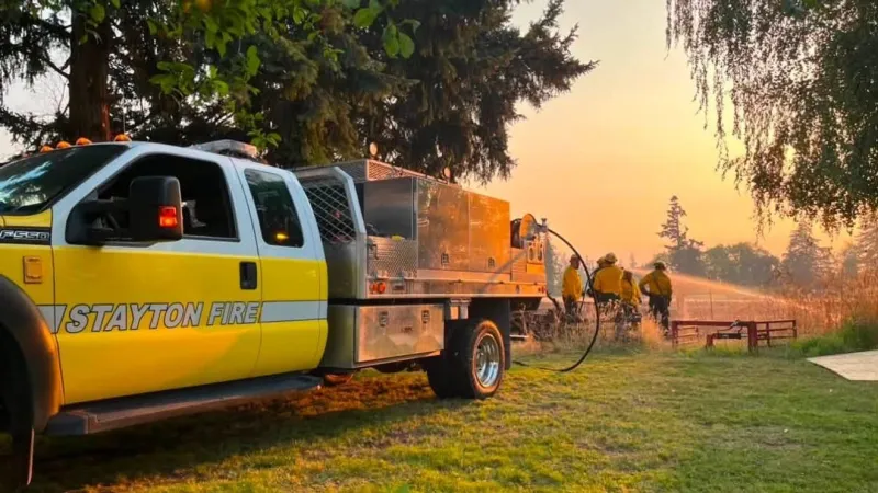 Fallen tree limb sparks 20-acre Stayton-area fire, destroys 3 outbuildings