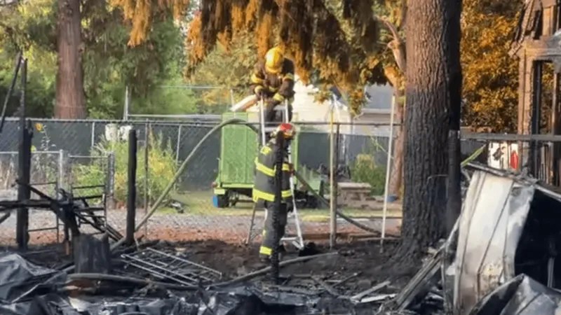 Fire damages multiple backyard structures in Eugene; no injuries reported