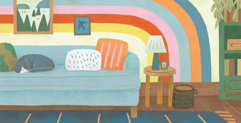 How to Paint a Rainbow Accent Wall