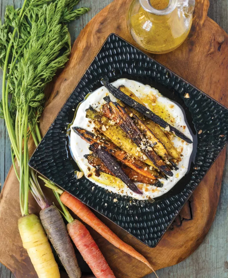 Grilled Oregon Carrots with Labneh