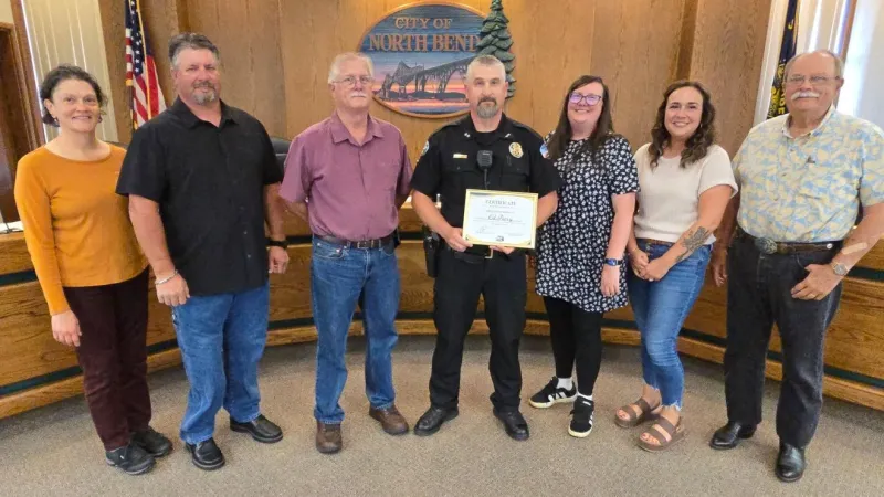 North Bend honors 35 years of police service, recognizing records, patrol and leadership