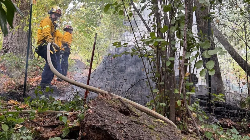 Compost pile fire near Masonic Cemetery quickly contained Friday morning