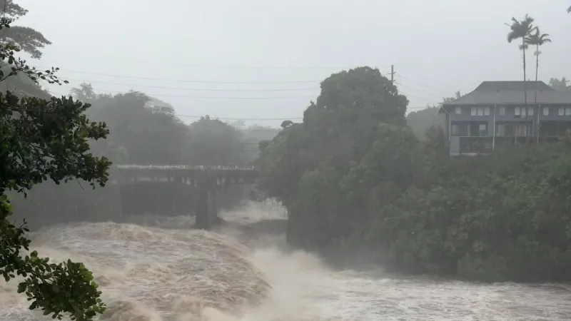 Lala is again a tropical storm, sending drenching rain and winds across Hawaii