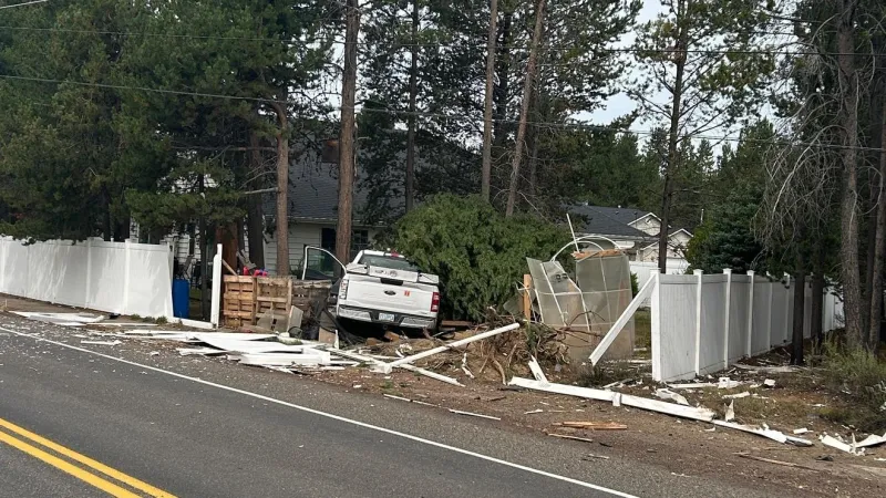 Midstate Electric truck hits power pole, crashes into property in La Pine
