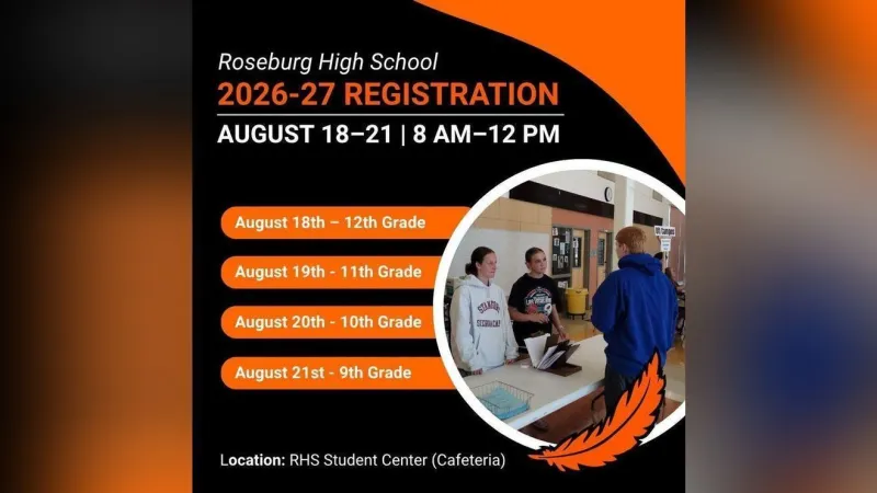 Roseburg High School sets Aug. 18-21 registration dates for 2026-27 school year