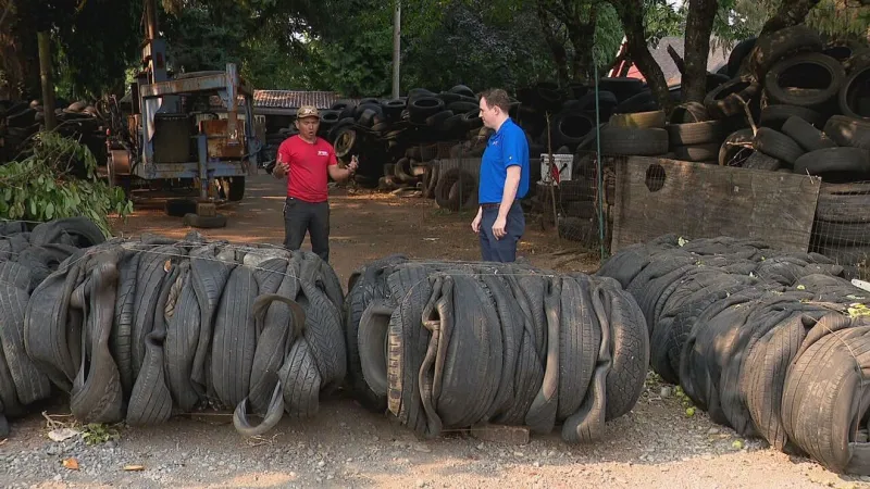 Owner of tire-covered Portland property begins massive cleanup -- by tire baling