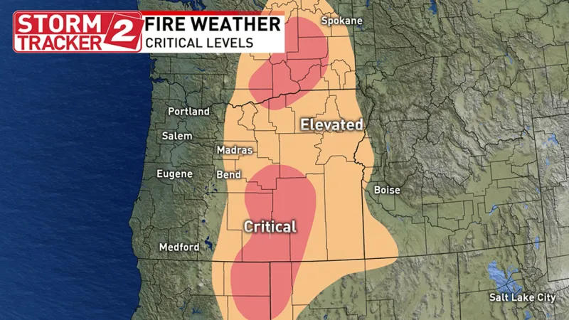 Red Flag Warnings posted east of the Cascades as critical fire weather looms Saturday