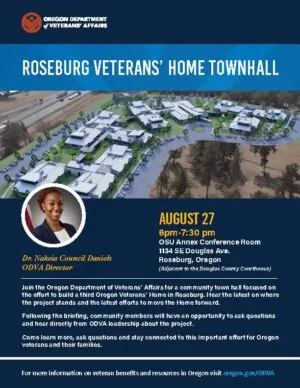 ROSEBURG VETERANS TOWNHALL ON THURSDAY, AUGUST 27TH