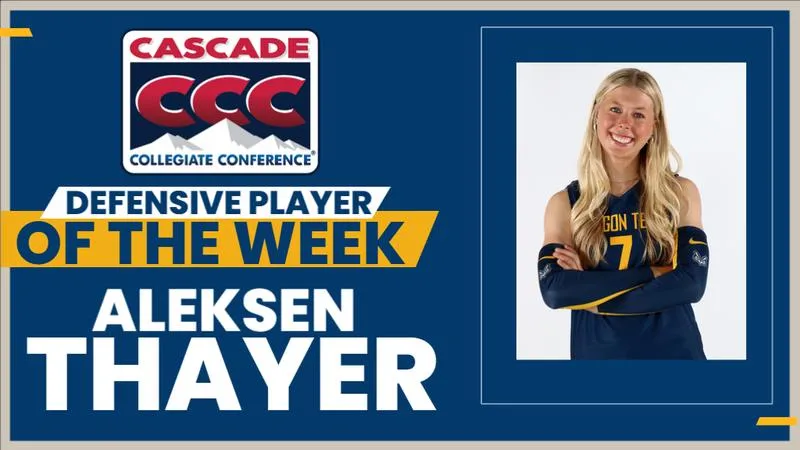 Thayer Named CCC Volleyball Defensive Player of the Week