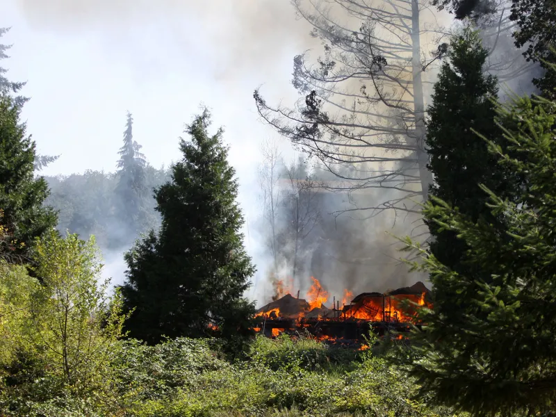 Fire destroys home, spreads over two acres on Fern Ridge