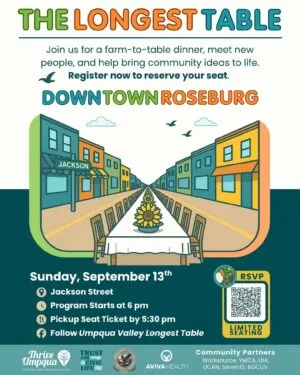 THRIVE UMPQUA'S THE LONGEST TABLE EVENT BACK FOR THIRD YEAR