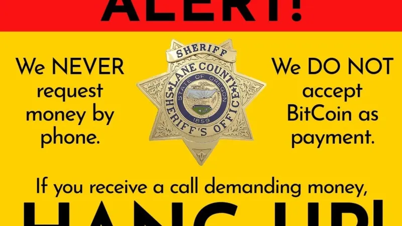 Lane County Sheriff's Office urges public to be wary of scammers impersonating officers