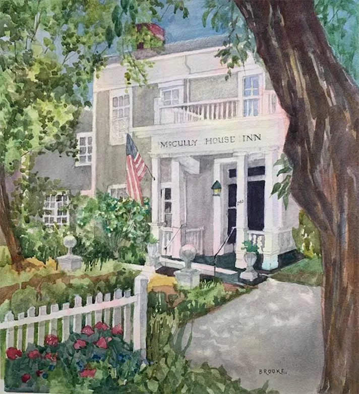 "ARTISTS IN THE GARDEN" AT MCCULLY HOUSE INN -- by Anne Brooke