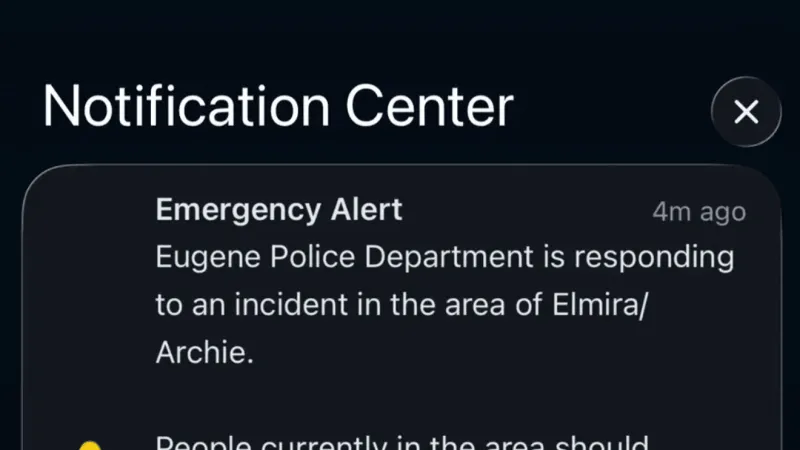 Countywide emergency alert sent by mistake during Eugene police incident