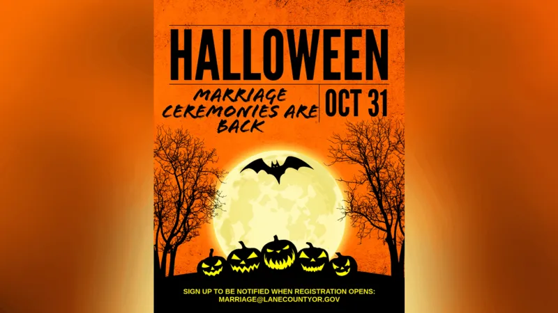 Costumes encouraged as Lane County brings back Halloween "Scaremony" weddings