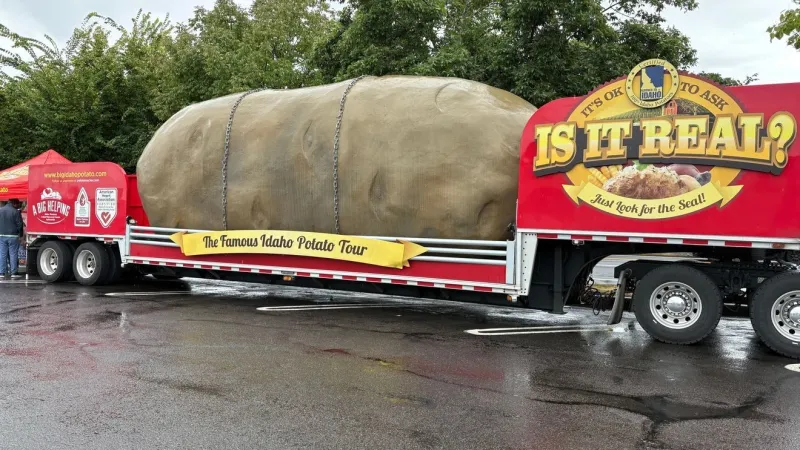 4-ton potato rolls into town, combining charity and carbs