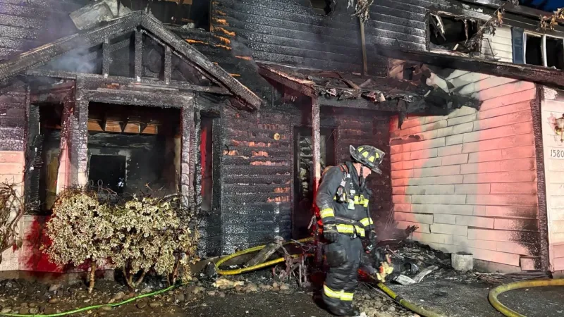 Two-story Vancouver home burns Sunday night; firefighters find no one inside
